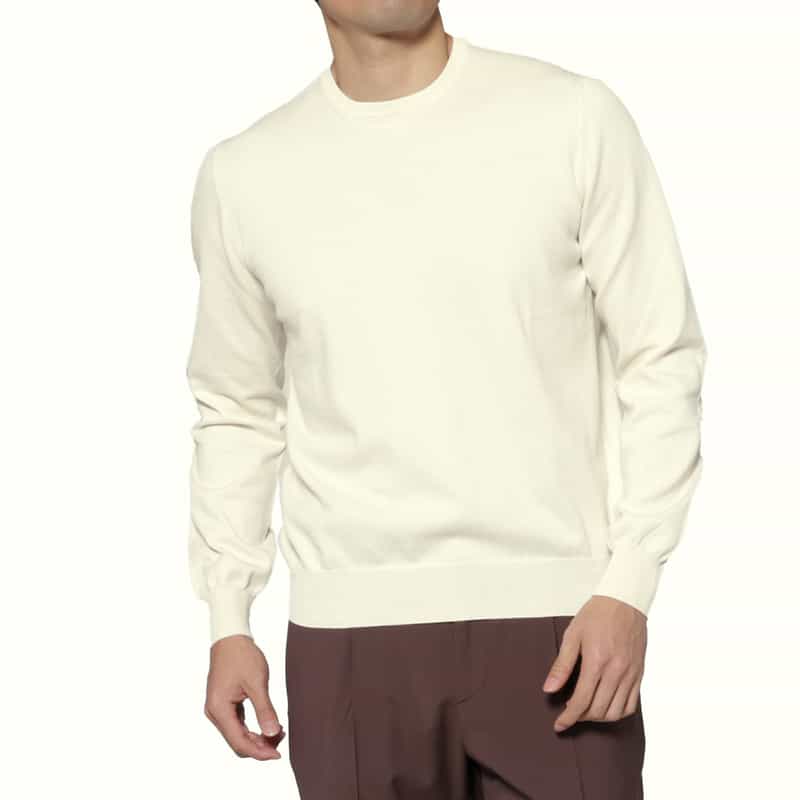 GRANSASSO GRANSASSO＜グランサッソ＞ コットンニットプルオーバー IVORY