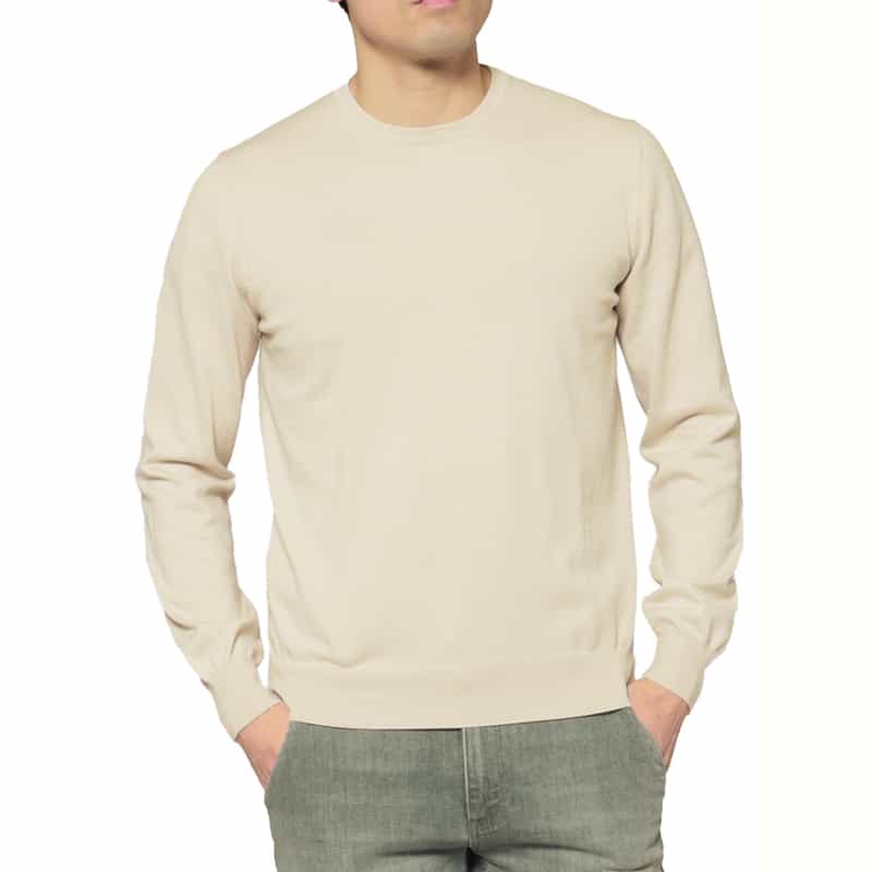 GRANSASSO GRANSASSO＜グランサッソ＞ コットンニットプルオーバー BEIGE