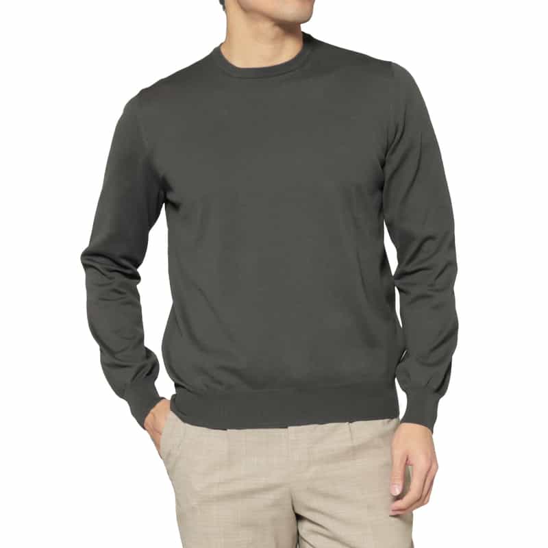 GRANSASSO GRANSASSO＜グランサッソ＞ コットンニットプルオーバー GRAY