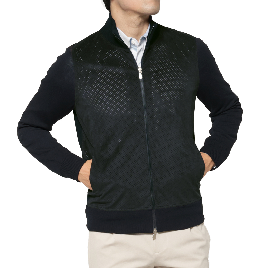 GRANSASSO＜グランサッソ＞ ジップアップニットカーディガン