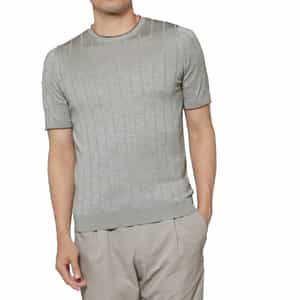 GRANSASSO＜グランサッソ＞ シルク素材クルーネックニットプルオーバー