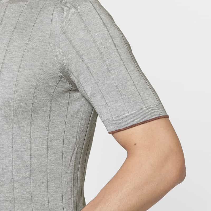 GRANSASSO GRANSASSO＜グランサッソ＞ シルク素材クルーネックニットプルオーバー LIGHT GRAY