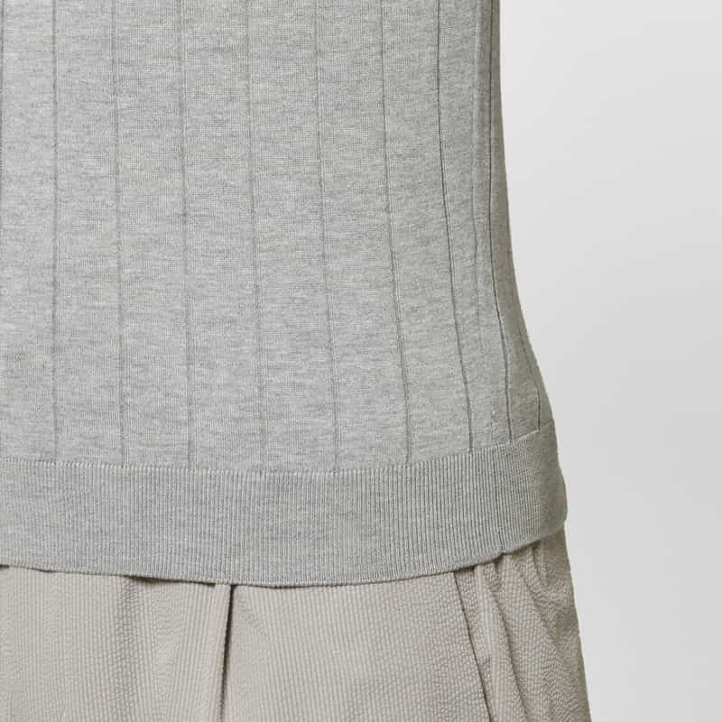 GRANSASSO GRANSASSO＜グランサッソ＞ シルク素材クルーネックニットプルオーバー LIGHT GRAY