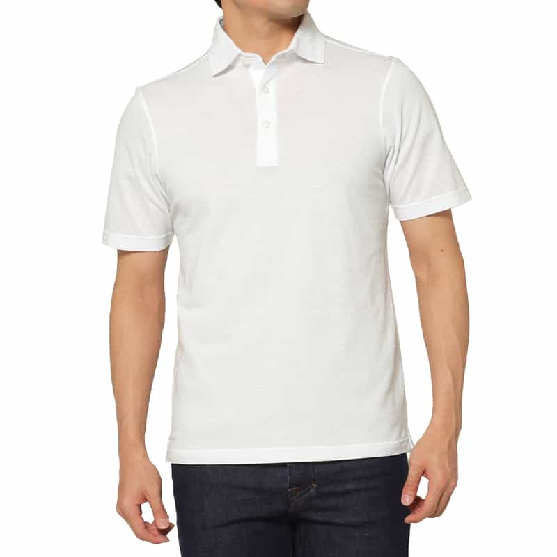 GRANSASSO GRANSASSO＜グランサッソ＞ 鹿の子ポロシャツ WHITE