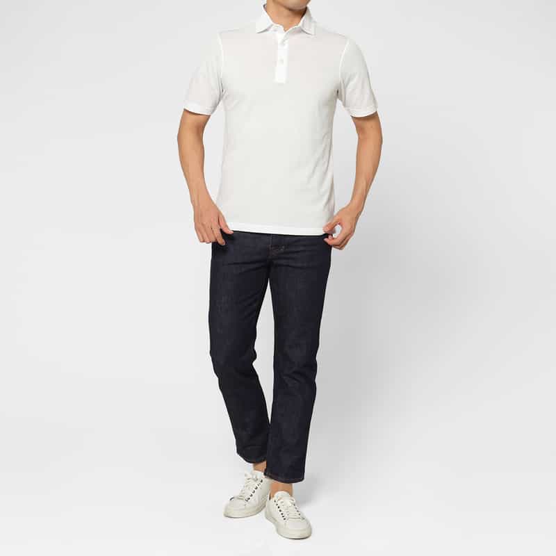 GRANSASSO GRANSASSO＜グランサッソ＞ 鹿の子ポロシャツ WHITE