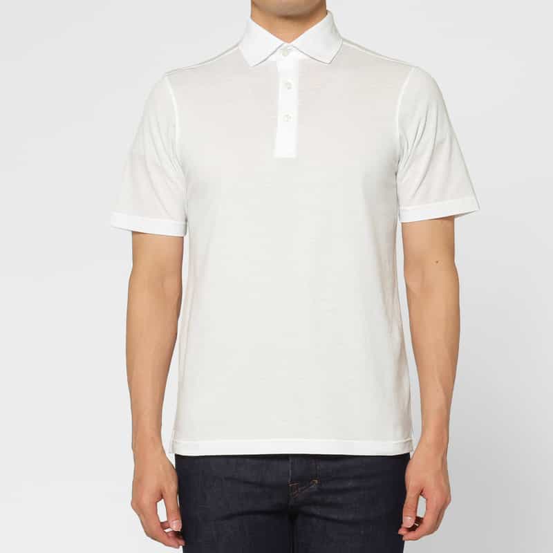 GRANSASSO GRANSASSO＜グランサッソ＞ 鹿の子ポロシャツ WHITE