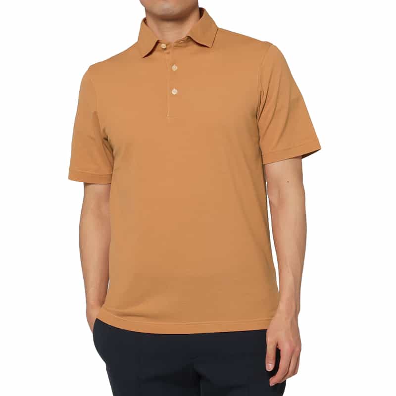 GRANSASSO GRANSASSO＜グランサッソ＞ 鹿の子ポロシャツ ORANGE