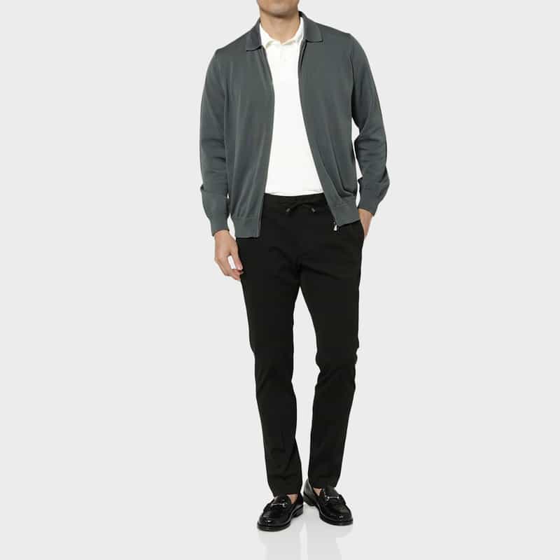 FILIPPO DE LAURENTIIS FILIPPO DE LAURENTIIS＜フィリップ デ ローレンティス＞ ジップアップニットカーディガン GRAY