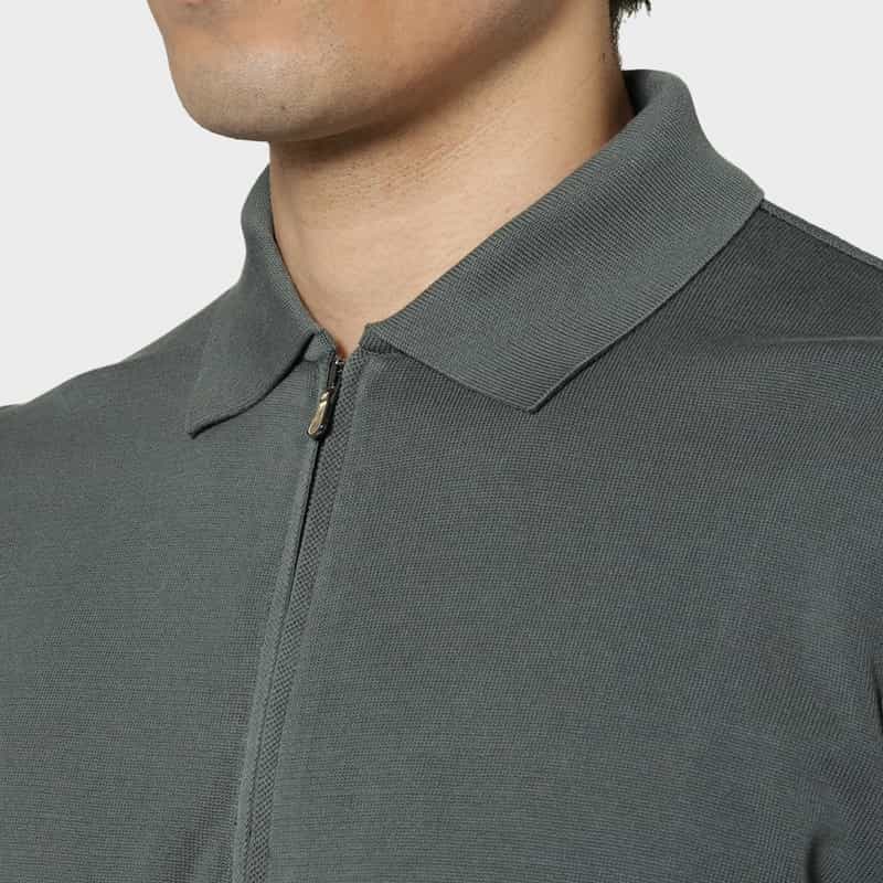 FILIPPO DE LAURENTIIS FILIPPO DE LAURENTIIS＜フィリップ デ ローレンティス＞ ジップアップニットカーディガン GRAY