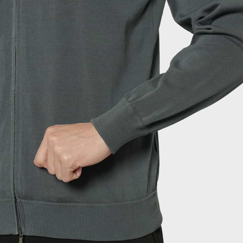 FILIPPO DE LAURENTIIS FILIPPO DE LAURENTIIS＜フィリップ デ ローレンティス＞ ジップアップニットカーディガン GRAY