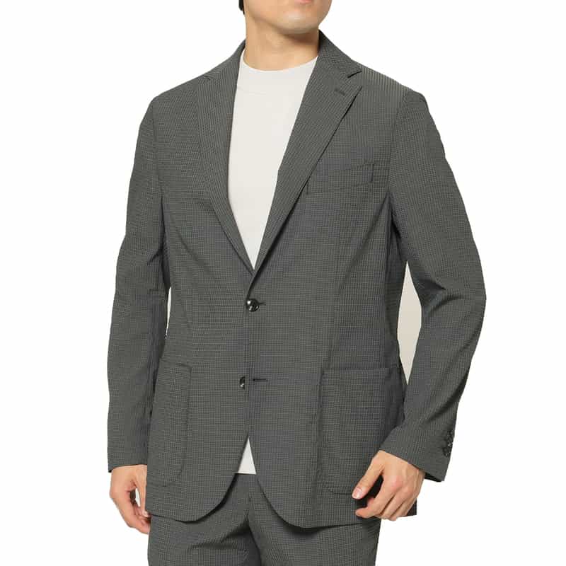 セットアップ シアサッカー素材テーラードジャケット