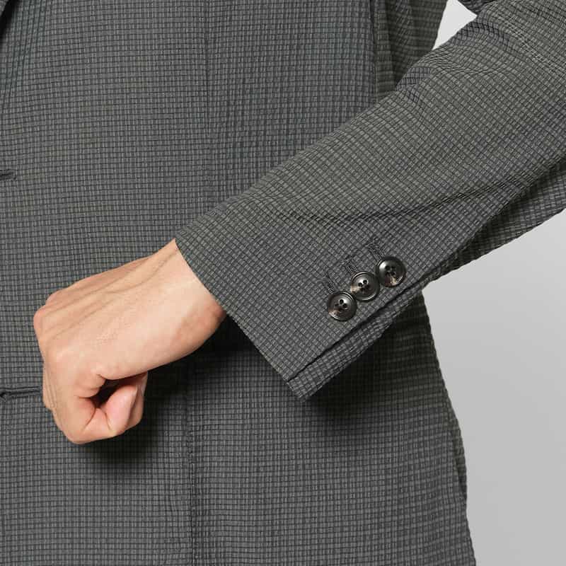 BARNEYS NEW YORK セットアップ シアサッカー素材テーラードジャケット GRAY