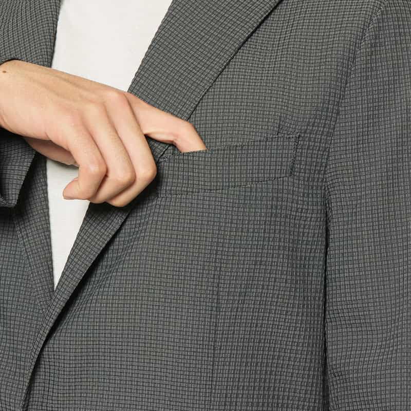 BARNEYS NEW YORK セットアップ シアサッカー素材テーラードジャケット GRAY