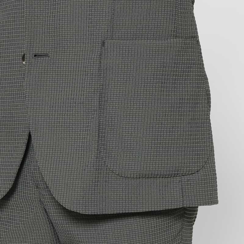 BARNEYS NEW YORK セットアップ シアサッカー素材テーラードジャケット GRAY