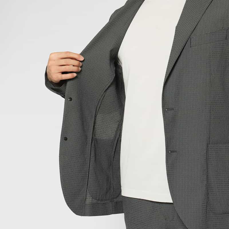 BARNEYS NEW YORK セットアップ シアサッカー素材テーラードジャケット GRAY