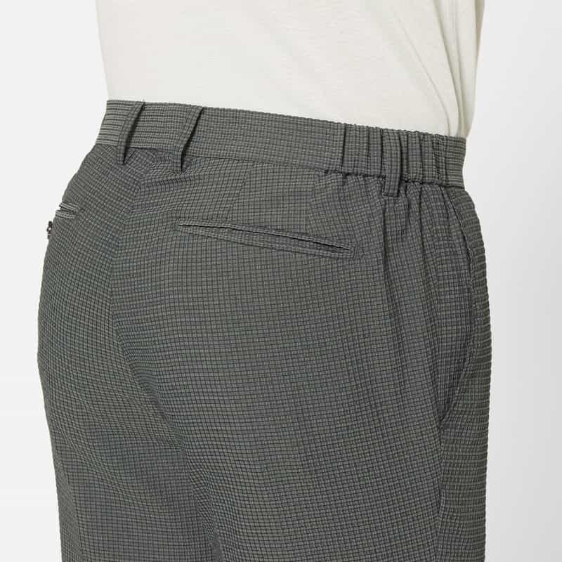 BARNEYS NEW YORK セットアップ シアサッカー素材ストレッチパンツ GRAY