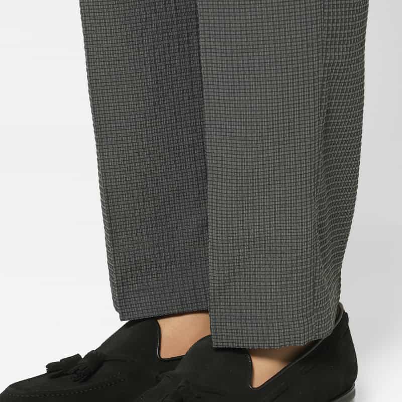 BARNEYS NEW YORK セットアップ シアサッカー素材ストレッチパンツ GRAY