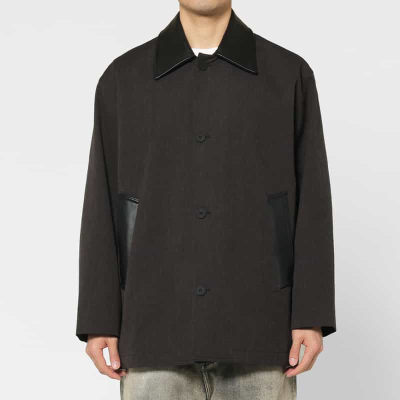 STUDIO NICHOLSON STUDIO NICHOLSON＜スタジオ ニコルソン＞ レザーカラーブルゾン BROWN