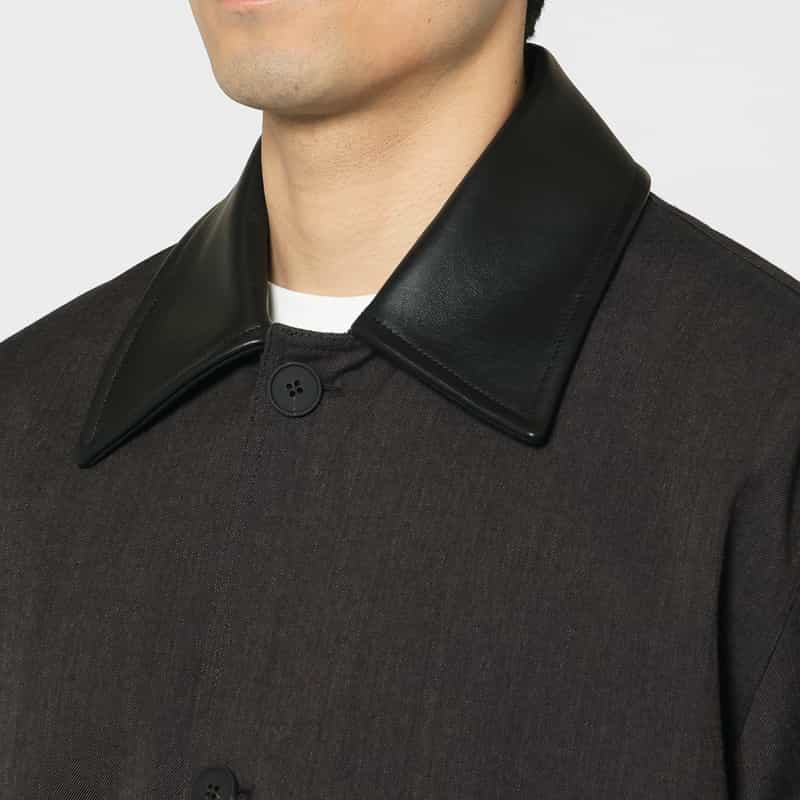 STUDIO NICHOLSON STUDIO NICHOLSON＜スタジオ ニコルソン＞ レザーカラーブルゾン BROWN