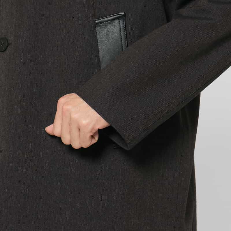 STUDIO NICHOLSON STUDIO NICHOLSON＜スタジオ ニコルソン＞ レザーカラーブルゾン BROWN