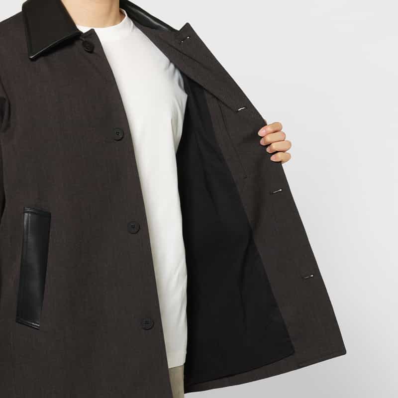 STUDIO NICHOLSON STUDIO NICHOLSON＜スタジオ ニコルソン＞ レザーカラーブルゾン BROWN