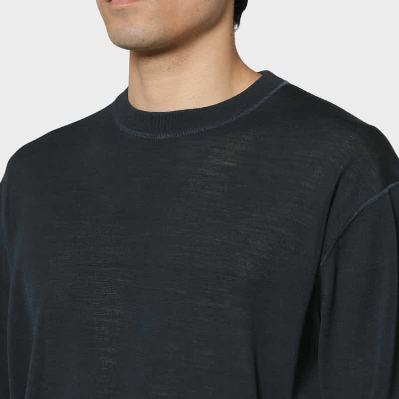 PIPPIOLINO PIPPIOLINO＜ピッピオリーノ＞ バーニーズ　ニューヨーク限定ロングスリーブニットTシャツ NAVY