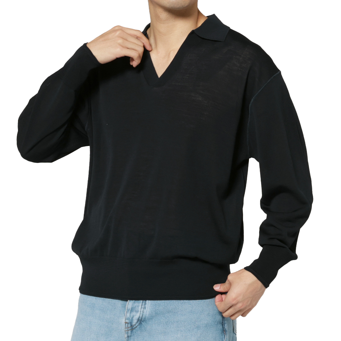 PIPPIOLINO＜ピッピオリーノ＞ バーニーズ　ニューヨーク限定 スキッパーニットポロシャツ