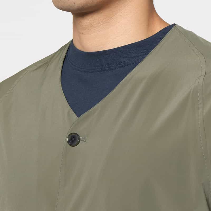 BARNEYS NEW YORK ウォッシャブル ノーカラーブルゾン BEIGE