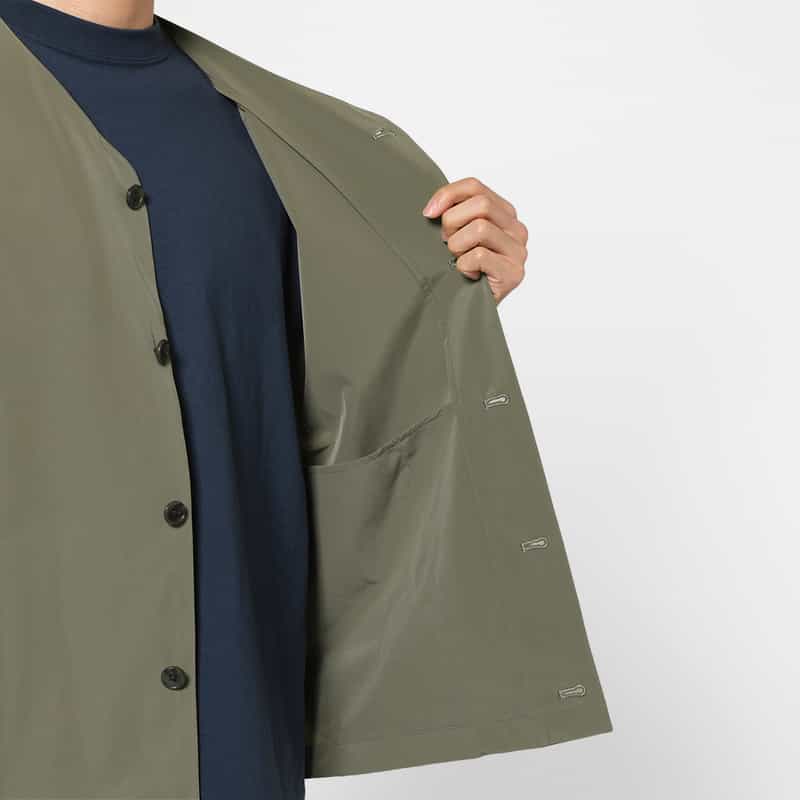 BARNEYS NEW YORK ウォッシャブル ノーカラーブルゾン BEIGE