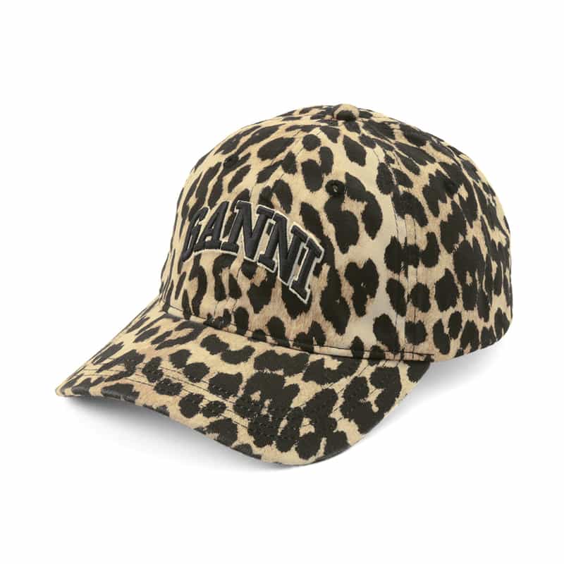 GANNI＜ガニー＞ レオパード柄ロゴキャップ