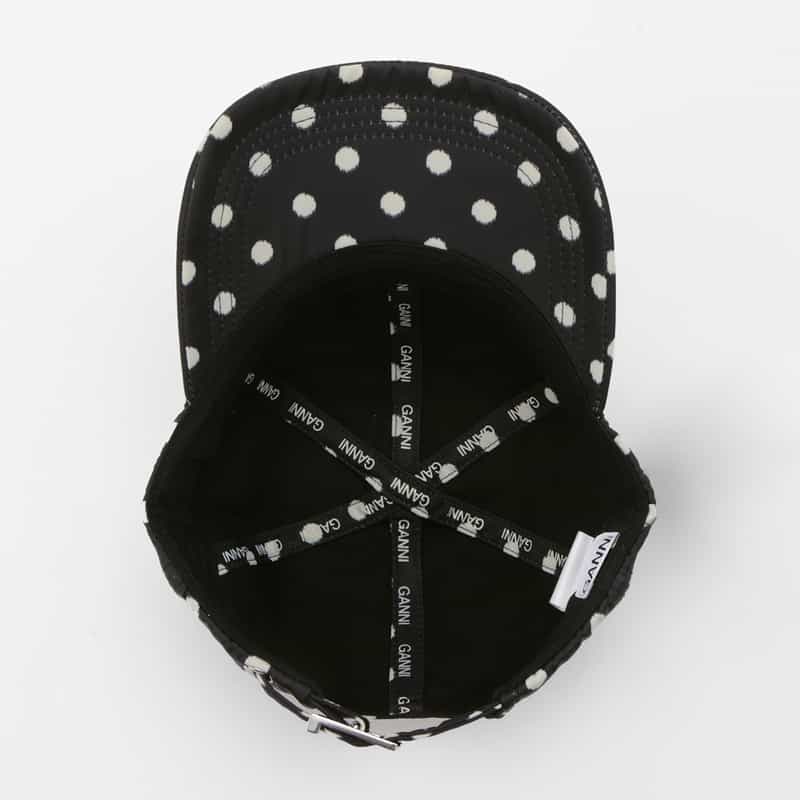 GANNI GANNI＜ガニー＞ ドット柄ロゴキャップ BLACK