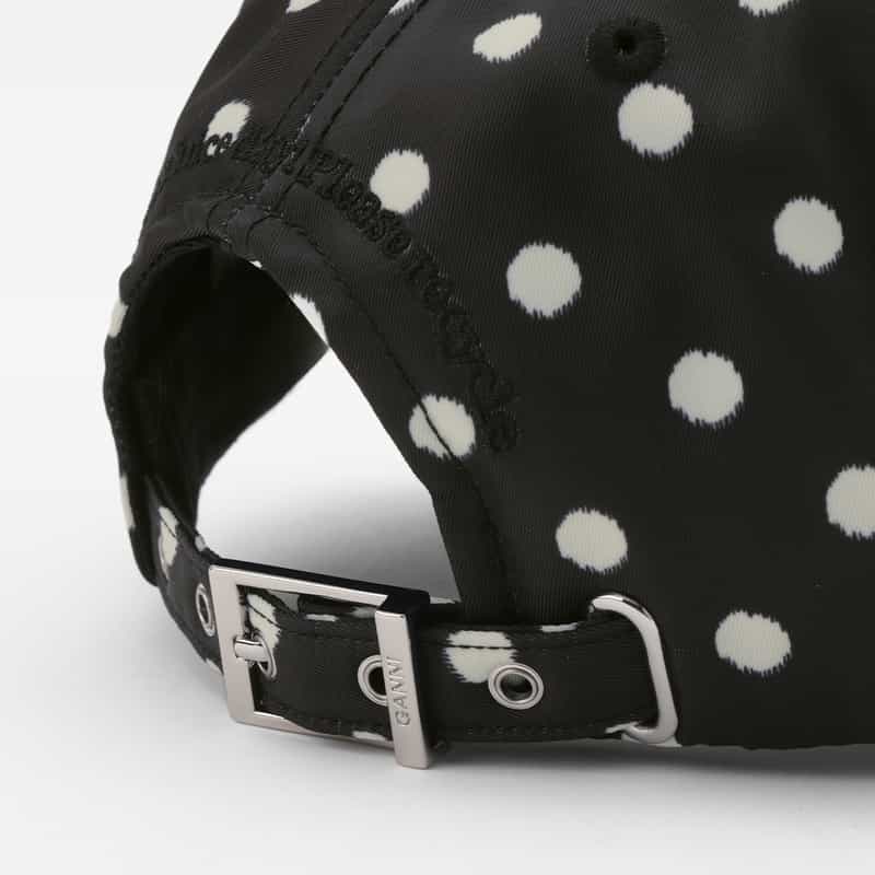 GANNI GANNI＜ガニー＞ ドット柄ロゴキャップ BLACK
