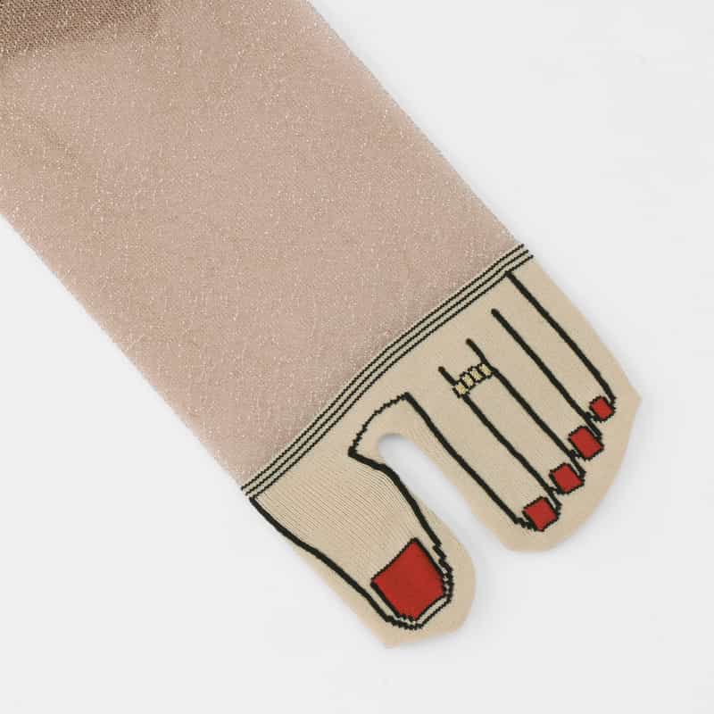 ONYVA ONYVA＜オニヴァ＞ グリッターシースルー素材ソックス BEIGE