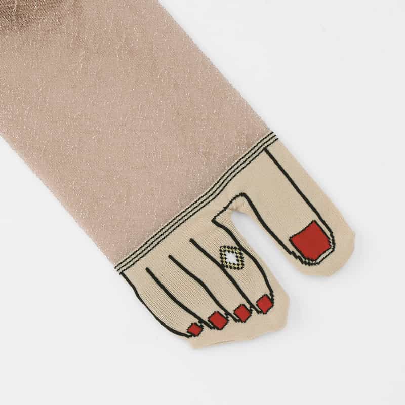 ONYVA ONYVA＜オニヴァ＞ グリッターシースルー素材ソックス BEIGE