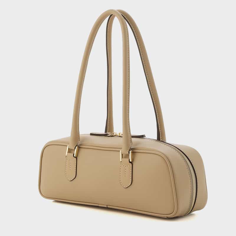 BARNEYS NEW YORK レザー ロングハンドルバッグ BEIGE