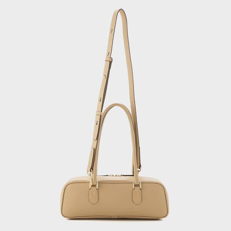 BARNEYS NEW YORK レザー ロングハンドルバッグ BEIGE