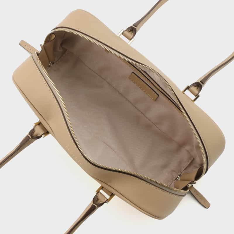 BARNEYS NEW YORK レザー ロングハンドルバッグ BEIGE