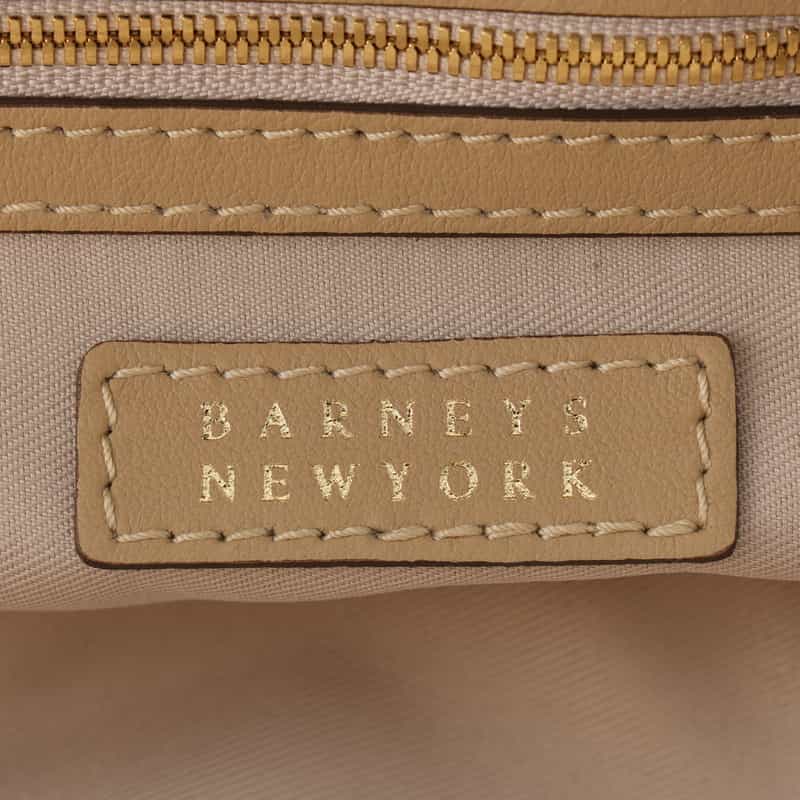 BARNEYS NEW YORK レザー ロングハンドルバッグ BEIGE