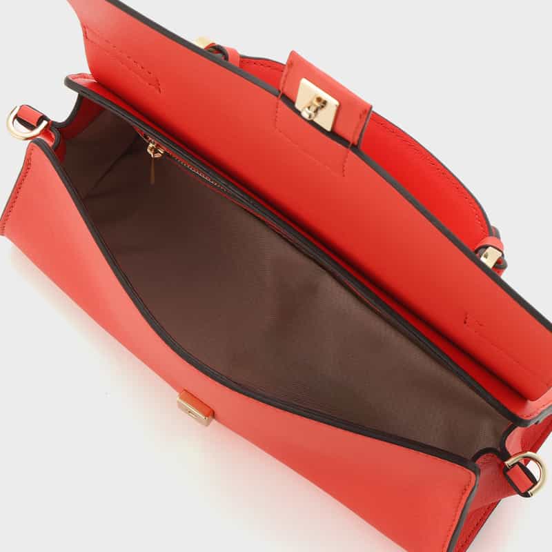 BARNEYS NEW YORK 2WAY フラップ ワンハンドルバッグ ORANGE