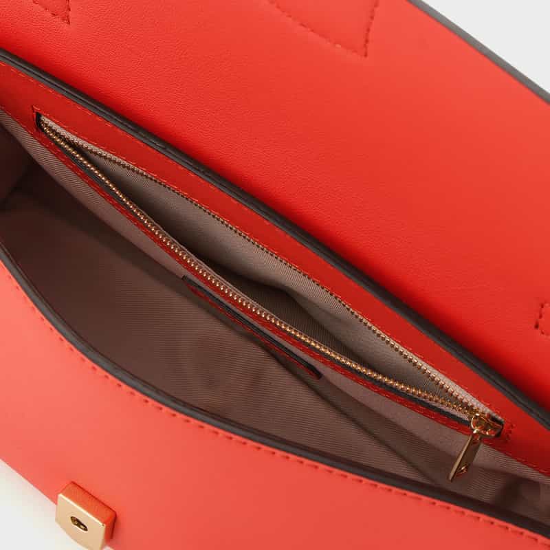 BARNEYS NEW YORK 2WAY フラップ ワンハンドルバッグ ORANGE