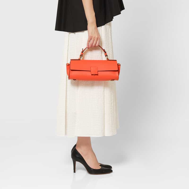 BARNEYS NEW YORK 2WAY フラップ ワンハンドルバッグ ORANGE