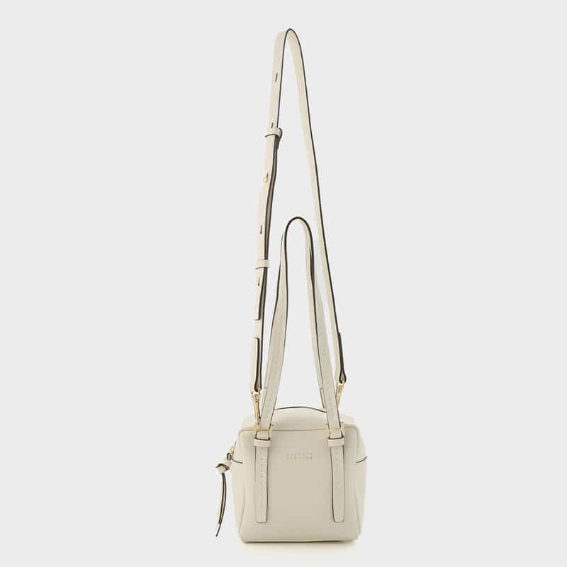 BARNEYS NEW YORK 2WAY キューブ型ハンドバッグ WHITE