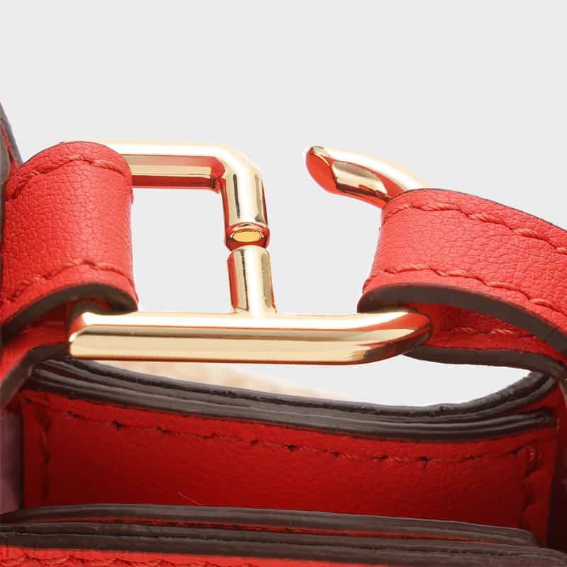 BARNEYS NEW YORK ラフィア×レザー コンビネーション バケットバッグ ORANGE