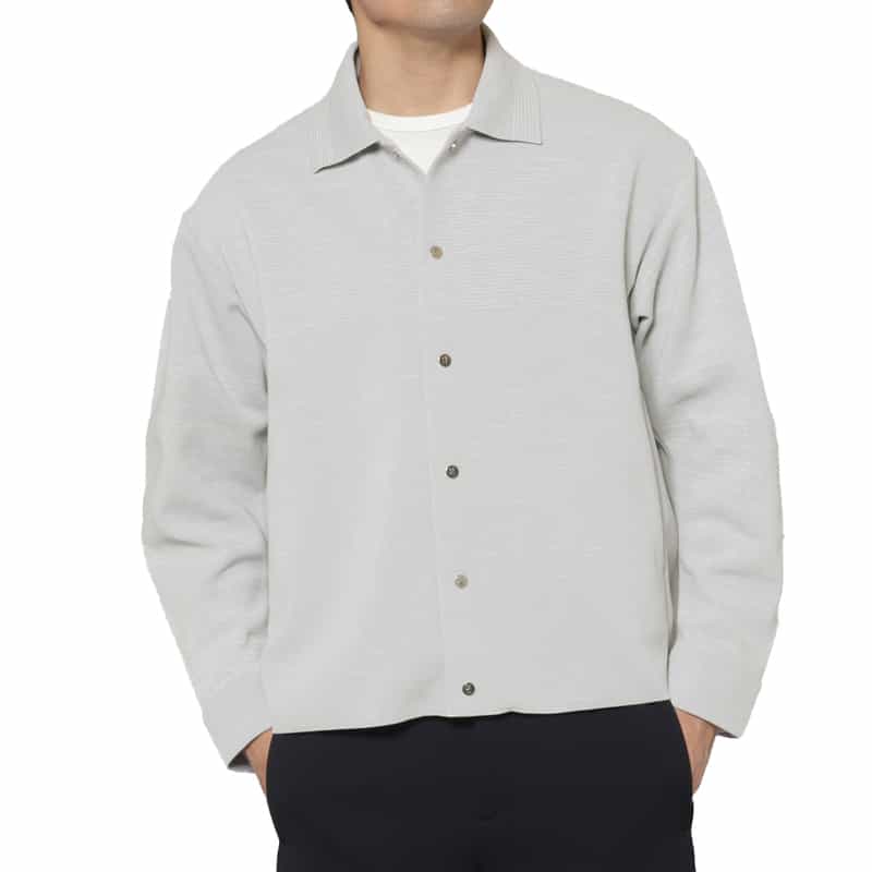 CFCL CFCL＜シーエフシーエル＞ ミラノリブシャツカラーブルゾン LIGHT GRAY