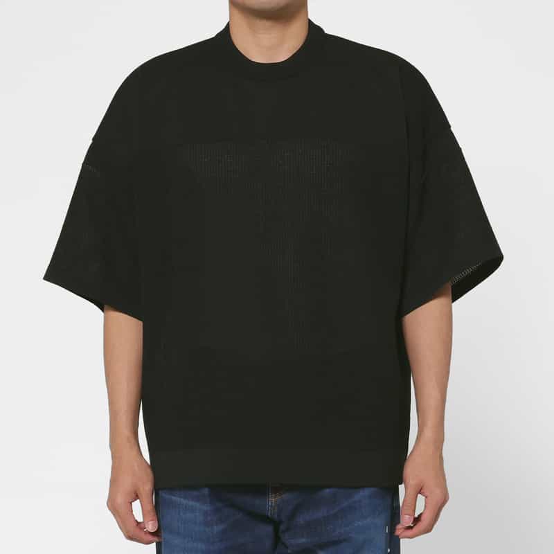 CFCL CFCL＜シーエフシーエル＞ ワッフル素材Tシャツ BLACK