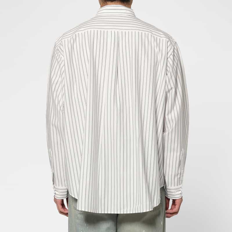 KANEMASA PHIL. KANEMASA PHIL.＜カネマサフィル＞ バーニーズ　ニューヨーク限定ストライプ柄シャツ WHITE