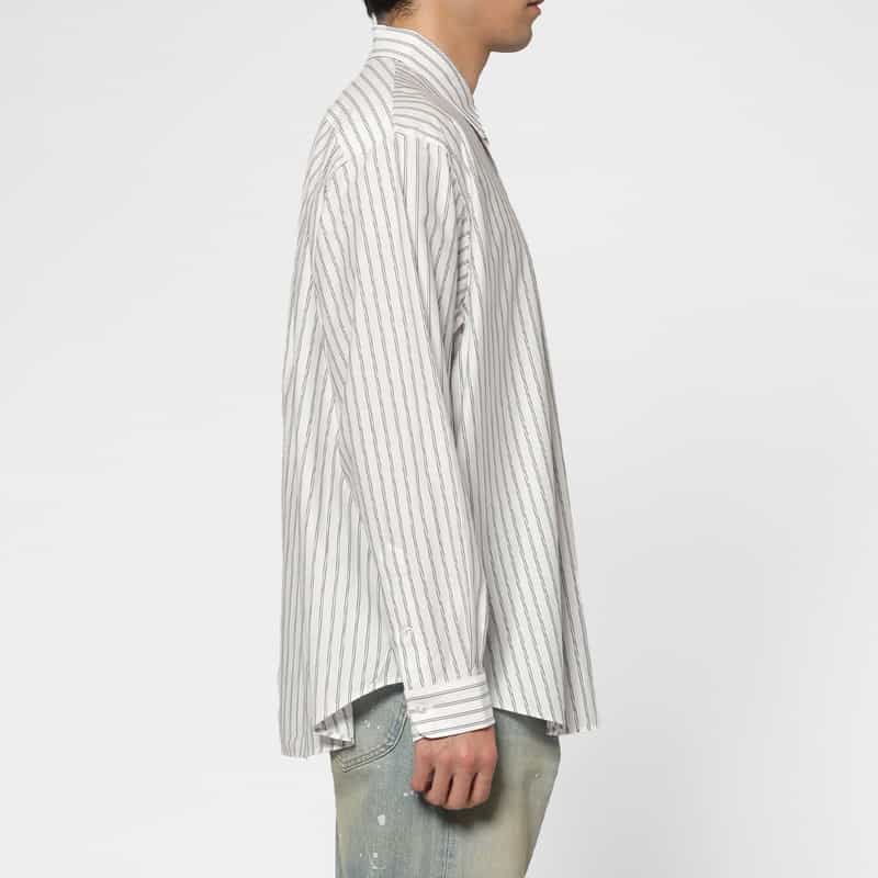 KANEMASA PHIL. KANEMASA PHIL.＜カネマサフィル＞ バーニーズ　ニューヨーク限定ストライプ柄シャツ WHITE