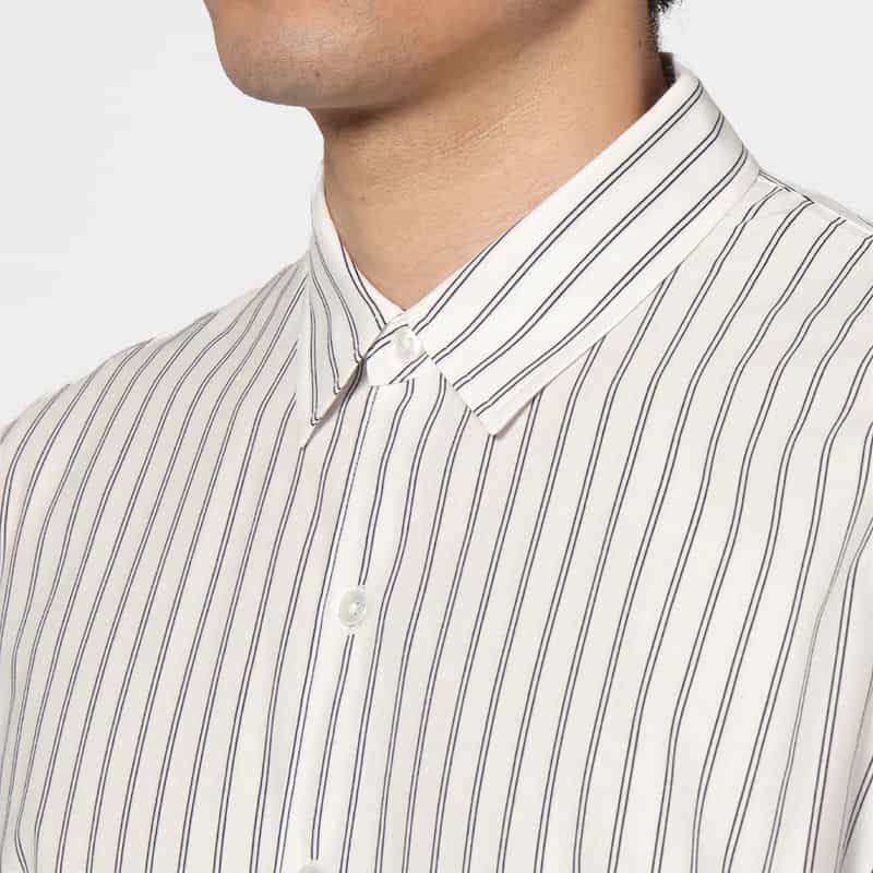 KANEMASA PHIL. KANEMASA PHIL.＜カネマサフィル＞ バーニーズ　ニューヨーク限定ストライプ柄シャツ WHITE