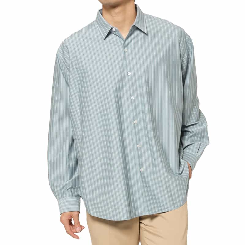 KANEMASA PHIL. KANEMASA PHIL.＜カネマサフィル＞ バーニーズ　ニューヨーク限定ストライプ柄シャツ LIGHT BLUE