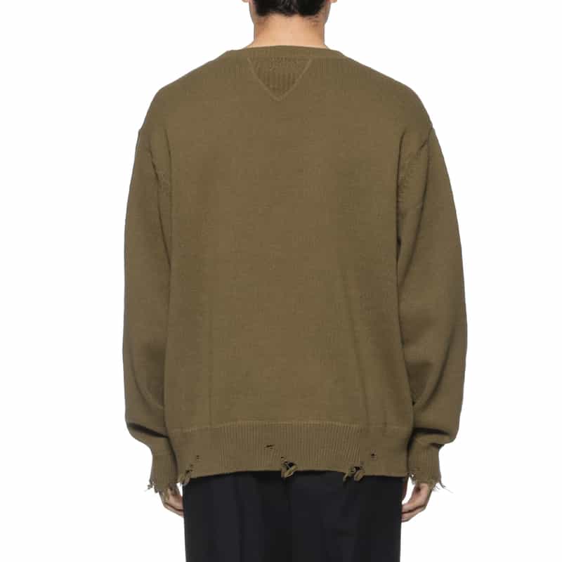 BARNEYS NEW YORK BARNEYS NEW YORK designed by TOMOHIRO KONNO クルーネックニットプルオーバー KHAKI
